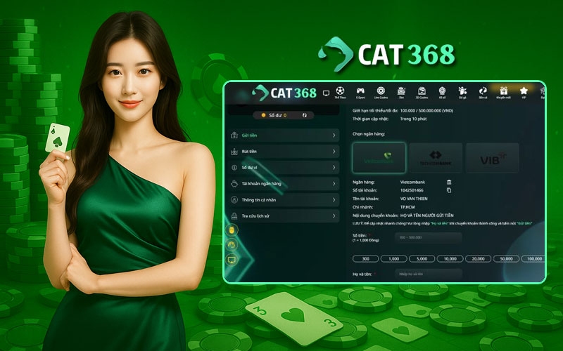 Các bước chi tiết để nạp tiền Cat368